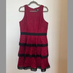 Aidan Mattox Red Flare Dress